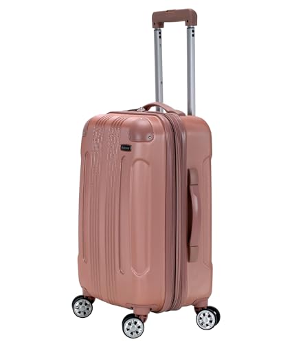 Rockland London Hardside Spinner Wheel Luggage, Carry-On 20", Rose Gold