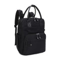 JESSIE & JAMES BeBe CCW Diaper Bag Nylon Backpack Multi Function Backpack with Changing Pad & Stroller Straps_Black/Black