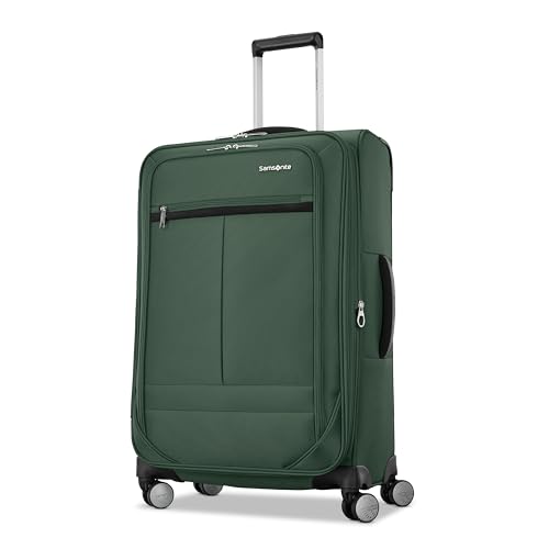 Samsonite 2-PC Soft-Sided 21/25” (Carry-On & Medium Checked), Lightweight Expandable Element Luggage Set: 2 Front Pockets & Side Pocket, Four Spinner Wheels, Adjustable Handle, Durable- Bistro Green