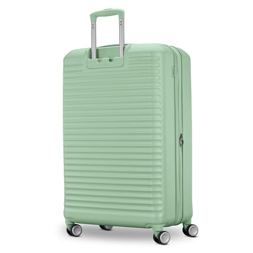 American Tourister Stratum 3.0 Large 28-Inch Spinner, Airline Approved, Durable Hardside Luggage, Expands 1.5", RightHeight™ Adjustable Handle, Surrel Green