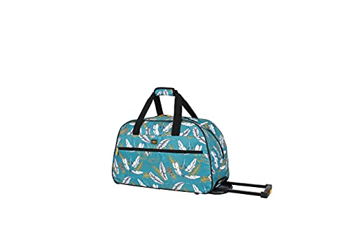 Lucas Designer Carry On Luggage Collection - Lightweight Pattern 22 Inch Duffel Bag- Weekender Overnight Business Travel Suitcase with 2- Rolling Wheels (SEA FORM) (SPIRIT)