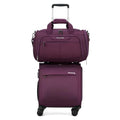 Hanke 16 Inch Underseat Carry On Luggage with Wheels Small Suitcase Softside Luggage Bags, 17.5 Foldable Lightweight Personal Item Travel Bags for Women Men(Purple)