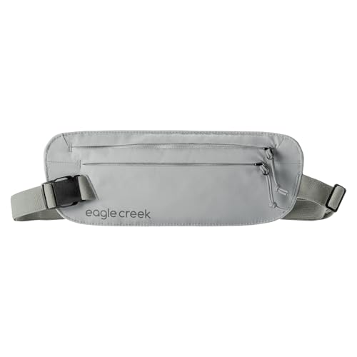 Eagle Creek Undercover RFID Money Belt – Slim Travel Waist Pouch with RFID Blocking – Secure Passport, Cards & Cash – Adjustable Strap – Lightweight & Discreet – Storm Grey