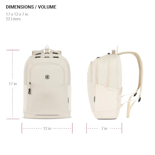 SwissGear Orientation Laptop Backpack, Sandshell, 17"x12"x7"
