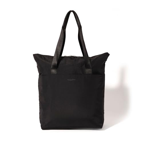 Baggallini Swift Tote Bag for Women - Lightweight 12x16" Nylon Zipped Travel Carry On Bag w/Luggage Sleeve