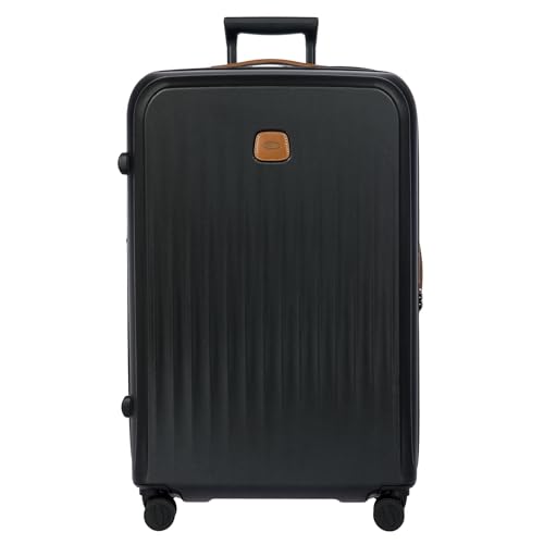 Bric's Taormina Ultra-Light Checked Luggage – Expandable Hard Shell Suitcase with TSA Lock, Anti-Tamper Zippers & 360 Spinner Mobility Wheels - 30 Inch, Black