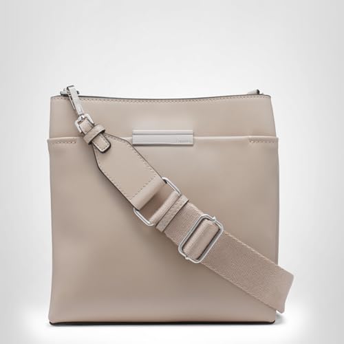Calvin Klein Soma North/South Messenger Crossbody, Silver Mink, One Size