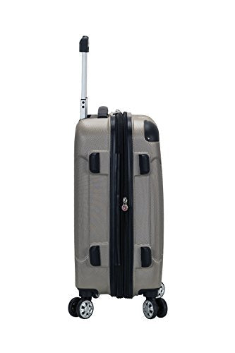 Rockland London Hardside Spinner Wheel Luggage, Silver, Carry-On 20-Inch