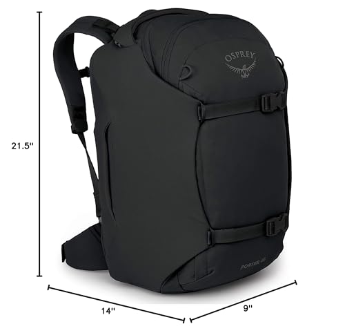 Osprey Porter 46L Travel Backpack, Black