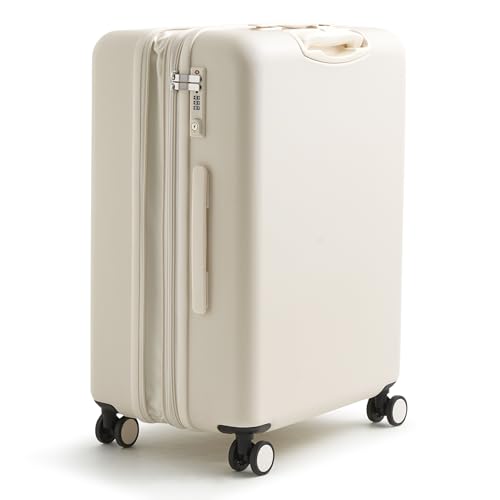 Vera Bradley Women's Hardside Luggage 26 Inch Adair Spinner, Cottage Cream, One Size
