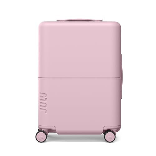 July Carry On Essential - 20" Airline Approved Carry On Luggage with Wheels, Travel Suitcase for Men & Women - Premium Rolling Suitcase, TSA Lock, Polycarbonate Shell, Spinner Wheels - Blush Pink