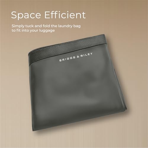 Briggs & Riley Zippered Laundry Bag for Garments - Travel Essentials for Men & Women, Tuck into Luggage, Separate Used & Clean Clothes, Integrated Carry Handle - Travel Essentials, Black