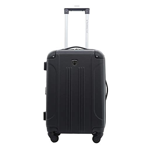 Travelers Club Chicago Hardside Expandable Spinner Luggage, Black, 3 Piece Set