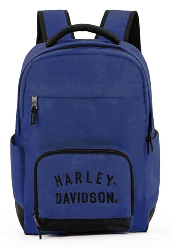 Harley-Davidson Rugged Twill Water-Resistant Polyester Backpack - Blue