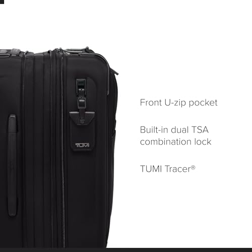 TUMI - Alpha Dual Access Expandable Carry-On Luggage - Zipper Expansion - Durable Ballistic Nylon Lightweight Suitcase -TSA Lock Tracer - Black