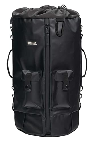 Harley-Davidson Water-Resistant Drawstring Hybrid Duffel Bag/Backpack - Black