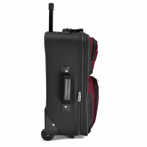 Travel Select Amsterdam Softside Expandable Luggage with Rolling Wheels, Red, 21-Inch Carry-on
