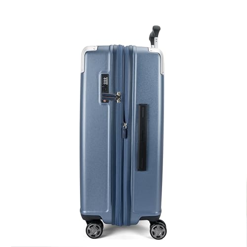 Travelpro Platinum Elite Hardside Expandable Spinner Wheel Luggage TSA Lock Hard Shell Polycarbonate Suitcase, Dark Sky Blue, Checked-Medium 25-Inch
