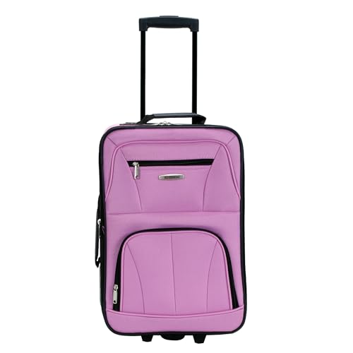 Rockland Fashion Softside 2 Piece Luggage Set, Expandable, (14" Tote/19" Upright), Pink