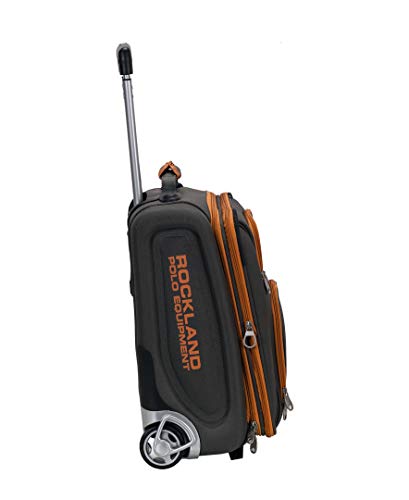 Rockland Polo Equipment Varsity Softside 4 Piece Upright Luggage Set, (18"/22"/26"/30"), Charcoal