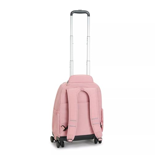 Kipling New Zea 15" Laptop Rolling Backpack Bridal Rose