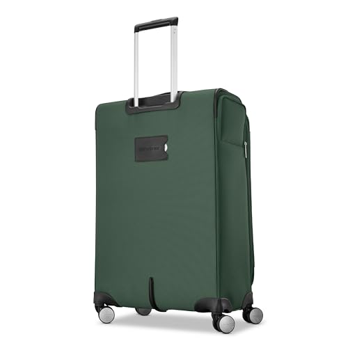 Samsonite 2-PC Soft-Sided 21/25” (Carry-On & Medium Checked), Lightweight Expandable Element Luggage Set: 2 Front Pockets & Side Pocket, Four Spinner Wheels, Adjustable Handle, Durable- Bistro Green