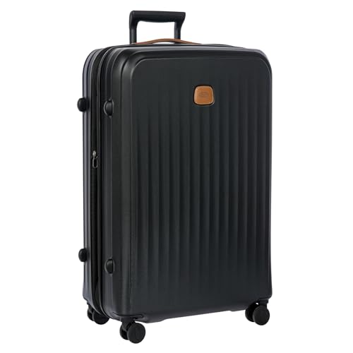 Bric's Taormina Ultra-Light Checked Luggage – Expandable Hard Shell Suitcase with TSA Lock, Anti-Tamper Zippers & 360 Spinner Mobility Wheels - 30 Inch, Black