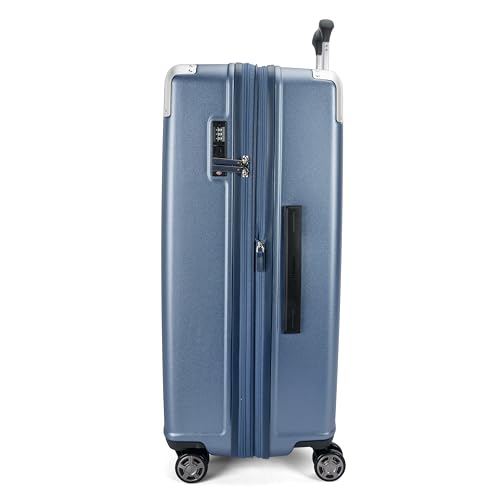 Travelpro Platinum Elite Hardside Expandable Spinner Wheel Luggage TSA Lock Hard Shell Polycarbonate Suitcase, Dark Sky Blue, Checked-Large 28-Inch