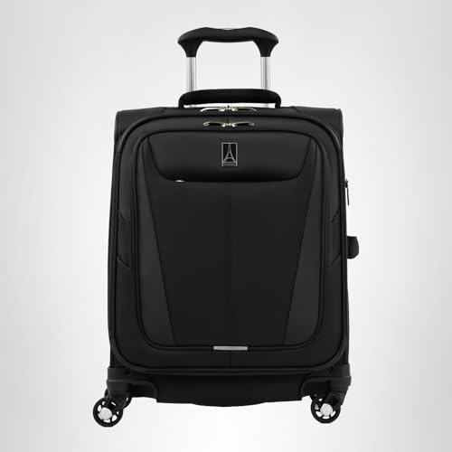 Travelpro Maxlite 5 Softside Expandable Luggage with 4 Spinner Wheels, Lightweight Suitcase, Men and Women, International, Black, Carry-on 19-Inch