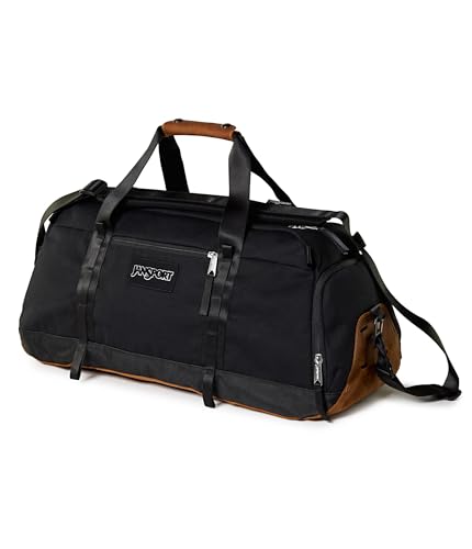 JanSport Smooth Ride Duffle Bag with Luggage Trolley Pass Through, Shoe Compartment, Black