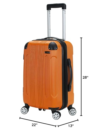 Rockland London Hardside 3 Piece Expandable Spinner Wheel Luggage Set, (20"/24"/28"), Orange