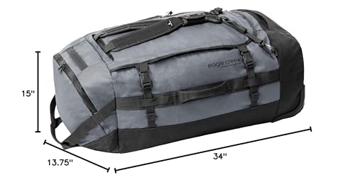 Eagle Creek Cargo Hauler Wheeled Duffel - Durable Duffel Bag for Travel - Easy Access Compartment - Deployable Backpack Straps - Lockable Zipper Opening - Charcoal - 130L
