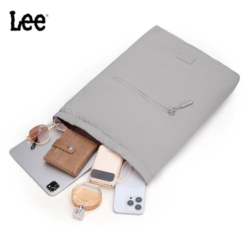 Lee Drawstring Backpack Bag Lightweight Small Gym Swim Beach Bag Water Resistant Sports Sackpack for Men Women, LEE48-002GY