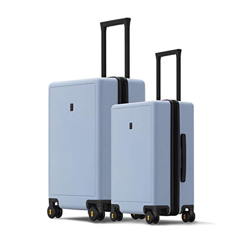 LEVEL8 Elegance PC Matte Hardshell Luggage Set, 20" Carry-On and 24" Checked Medium Luggage - Light Blue