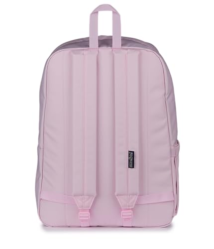 JanSport Superbreak Plus FX Backpack - Work, Travel, or Laptop Bag with Water Bottle Pocket - Pink Ice Cherry Emb