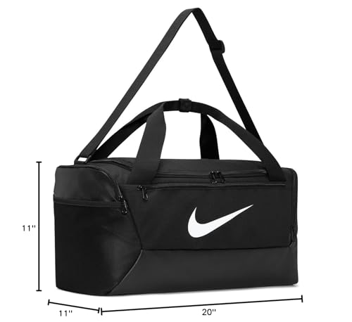 Nike Unisex Brasilia Training Duffel Bag (Small, 41L), Black/Black/White, MISC