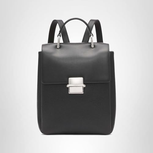 Calvin Klein Clove Triple Compartment Flap Backpack, Black/Silver, One Size