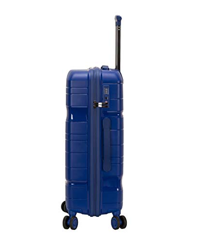 Rockland Linear 3-Piece Hardside Spinner Wheel Luggage Set, Navy, 3-Piece Set (19/23/27)