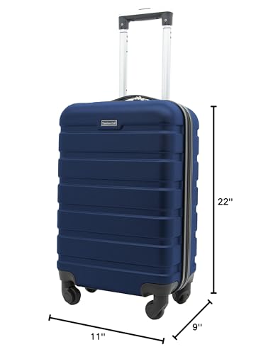 Travelers Club Harper Luggage, Blue, 22-Inch Carry-On