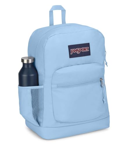 JanSport Cross Town Plus Backpack - Large Main Compartment, Side Water Bottle Pocket, 15-Inch Padded Laptop Sleeve - Blue Dusk