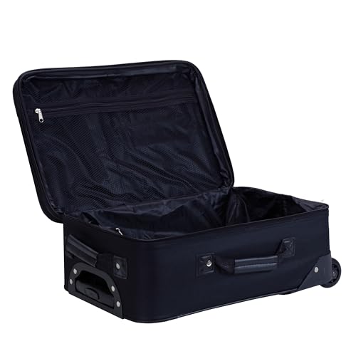 Rockland Fashion Softside Upright Luggage Set, Expandable, Black, 2-Piece (14/19)