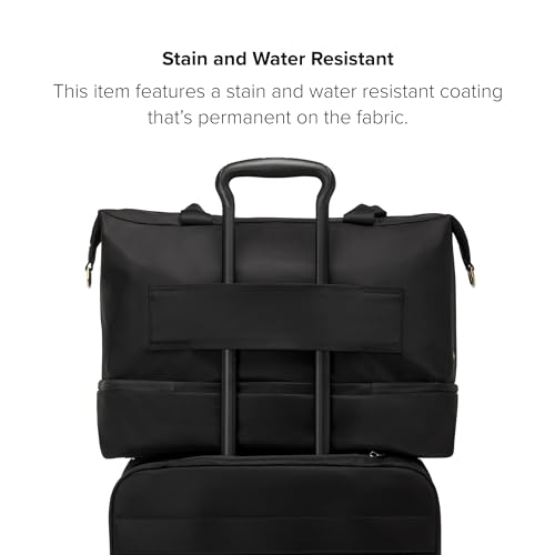 TUMI - Voyageur Contine Weekender - Travel Weekend Bag for Women - Holds Up to 14" Laptop - Multiple Compartment & Pockets - Black & Gold Hardware