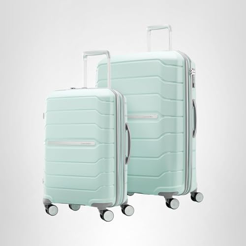 Samsonite Freeform Hardside Expandable with Double Spinner Wheels, Mint Green, Checked-Large 28-Inch