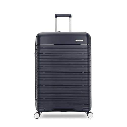 Samsonite Elevation Plus - Large Hardside Luggage - Scratch Resistant Polypropylene Shell, RightHeight™ Adjustable Handle, Integrated AirTag Holder, TSA Lock, WetPak™ Compartment - Midnight Blue