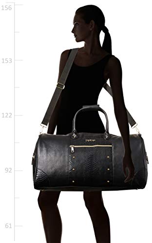 BEBE Ellisa Weekend Travel Bag For Women Weekender Bag, Black Croc