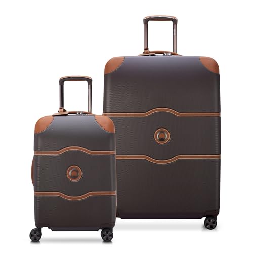 DELSEY PARIS Chatelet Air 2.0 Hardside Luggage with Spinner Wheels, Chocolate Brown, 2 Piece Set, (20/28)