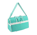 LeSportsac Spectator Sea Green Deluxe Large Weekender Crossbody Bag, Style 4319/Color R141, Mesmerizing Sea Green/Tourmaline & Crisp White Unite Evoking Strength & Renewal, 2 Tone Trim/Strap
