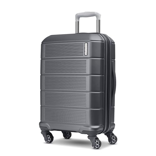 American Tourister Stratum 2.0 Expandable Hardside Luggage with Spinner Wheels, Charcoal, 3-Piece Set (20/24/28)