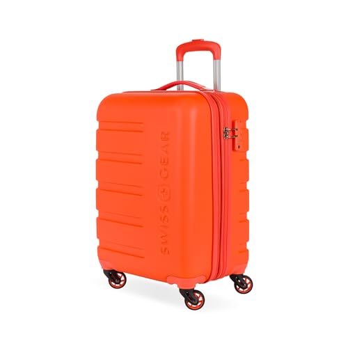 SWISSGEAR Signature Hardside Expandable Carry-On Spinner Luggage, ABS Construction, TSA-Friendly Lock, and Built-In Cupholder, Orange, 19-Inch