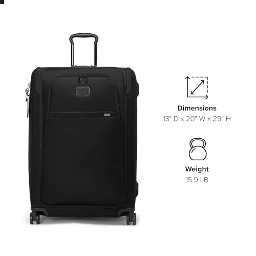TUMI - Alpha Large Dual Access Expandable 4-Wheeled Checked Luggage - Zipper Expansion - Durable Large Capacity Suitcase with TSA Lock - Black